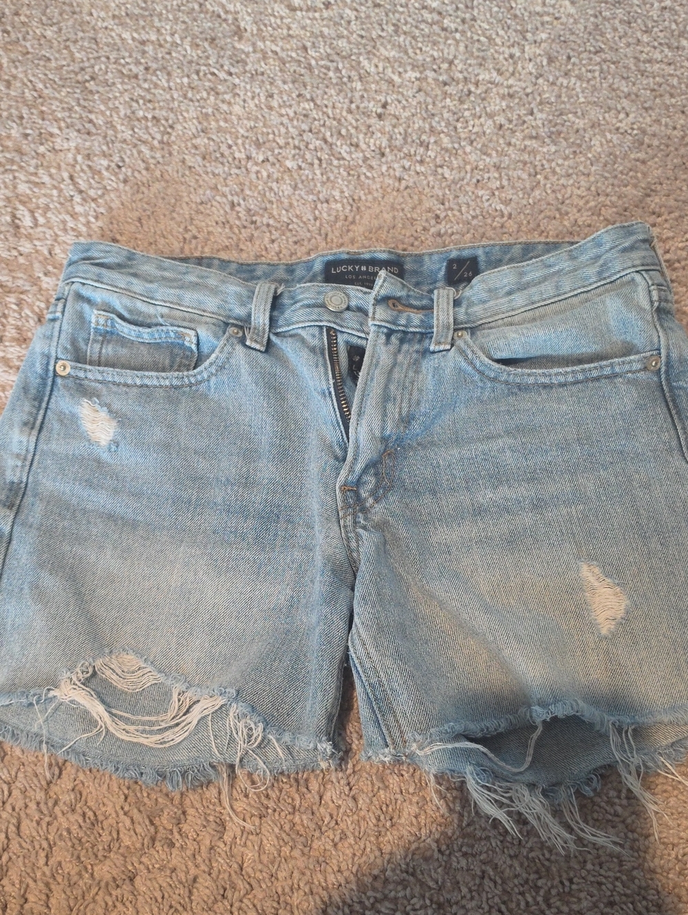 Lucky Brand Light Wash Distressed Jean Shorts